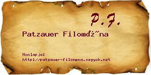 Patzauer Filoména névjegykártya